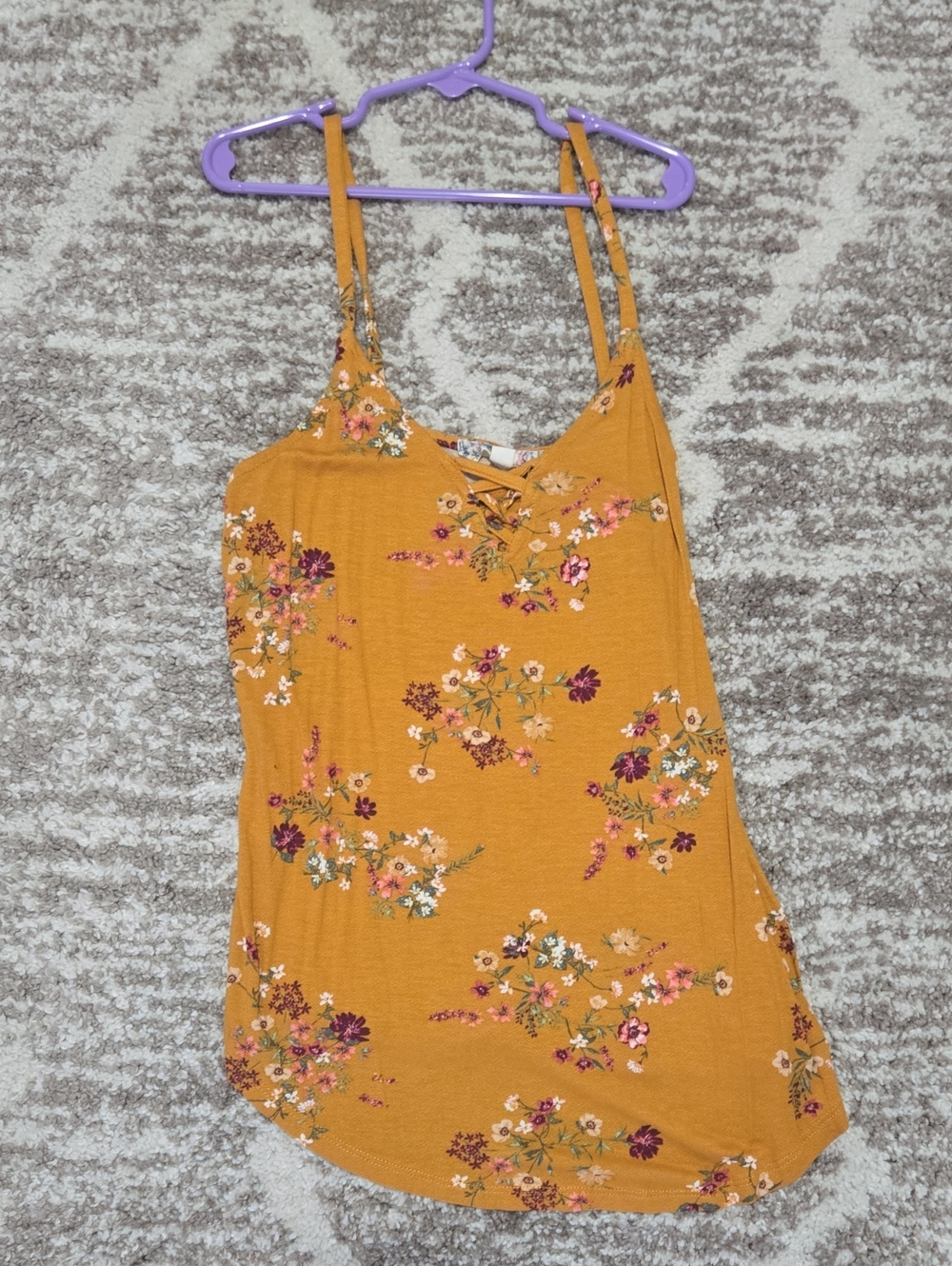 Pink Republic Mustard Floral Spaghetti Strap Cami